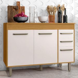 Balcão De Cozinha Com Tampo 120cm Emily Freijó/off Acetinado Z44 - Mpozenato