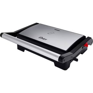 Mini Grill Elétrico Oster Ogrl230 2 Em 1 Com Abertura 180g Inox 110v