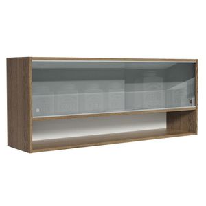 Armário Aéreo 120cm 2 Portas Correr Vidro Neutral 1 Nicho Rustic Para Cozinhas Glamy, Lux E Reims Madesa Rustic Rustic