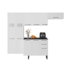 Cozinha Completa Itatiaia Florença 245cm Em Aço Branco