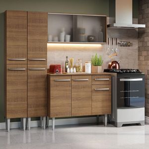 Armário De Cozinha Compacta 169cm Rustic Emilly Madesa 10 Rustic Rustic