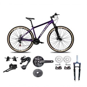 Bicicleta Aro 29 Absolute Nero 5 Kit 2x9 Gta Sunrun Freio Disco K7 Garfo C-trava Pneu C-faixa Roxo Tam.13.8