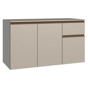 Balcão De Cozinha 120 Cm 3 Portas 1 Gaveta Suspenso Nice Madesa Crema