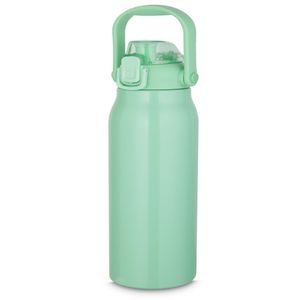 Garrafa Térmica De Aço Inox Verde Com Alça E Bico 1,5l