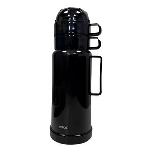 Conjunto De Garrafa Térmica Preta Com 2 Xícaras - Mood, 1l
