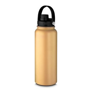 Garrafa Térmica Inox Laranja 1,1l Com Alça Para Viagem E Outdoor