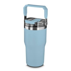 Garrafa Térmica De Aço Inoxidável Azul 650ml Com Dupla Parede