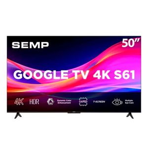 TV Semp 50 LED Smart UHD 4K Google TV Wi-Fi Dual USB HDMI Preto Bivolt