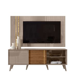 Rack Com Painel Para Tv Até 65 2 Portas Cronos Madetec Cumaru-opala