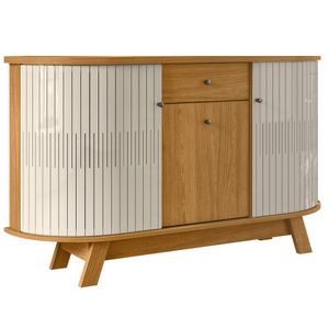 Buffet Aparador 3 Portas 136 Cm Monza Madetec Cinamomo Off White