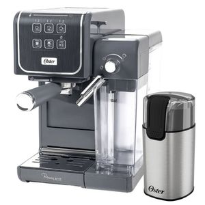 Kit Cafeteira PrimaLatte Touch e Moedor de Café Elétrico Oster 220V