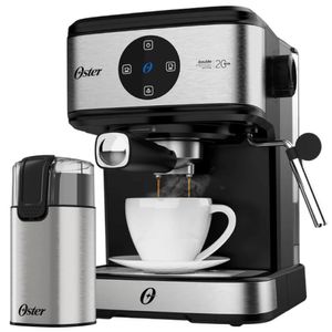 Kit Espresso Oster - Cafeteira Double e Moedor de Café Elétrico Inox 220V