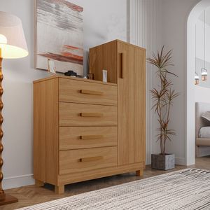 Comoda Adulto Alta Para Quarto Versátil Savana Amadeirada