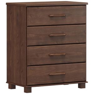 Cômoda Para Quarto Closet 4 Gavetas Madeira Maciça Zahav F06 Café - Lyam Decor