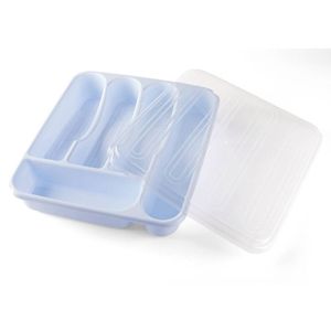 Porta Talheres Com Tampa Plasvale Branco