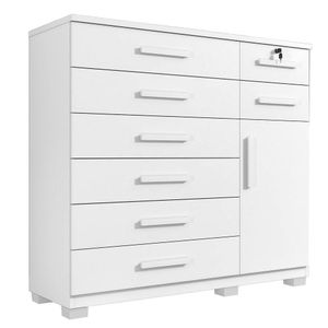 Cômoda New Vitoria 8 Gavetas Com Sapateira - Benetil Branco