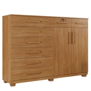 Cômoda Portugal 8 Gavetas 2 Portas 2 Prateleiras Cinamomo