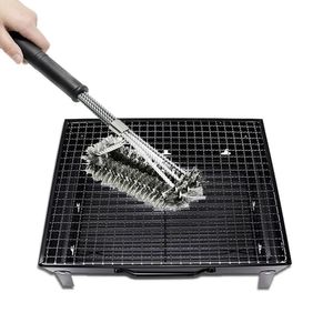 Escova Limpa Churrasqueira Grelha Cerdas De Aço Grill Espeto Churrasco