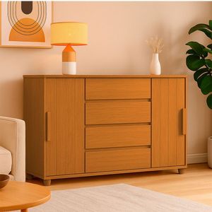 Cômoda Gaveteiro Organizador 4 Gavetas Vivace Cinamomo