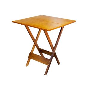 Mesa Para Açaí Dobrável De Madeira 80x80 - Natural