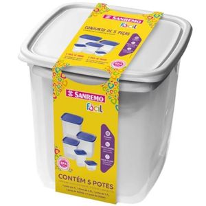 Conjunto De Potes Plásticos Cores Sortidas - Sr149-6c - Sanremo