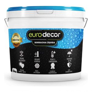 Borracha Liquida 12kg Flexível Solução Mofo Impermeabilização Acabamento Acetinado Preta