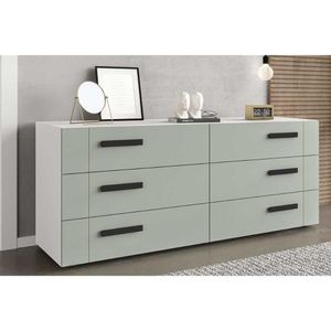 Cômoda Casal Lisboa C- 6 Gavetas Branco-verde - Politorno