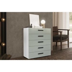 Cômoda Casal Lisboa C- 5 Gavetas Branco-verde - Politorno