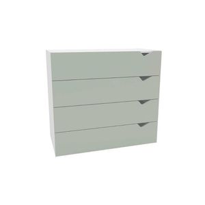 Cômoda Solteiro Porto C- 4 Gavetas Branco-verde - Politorno