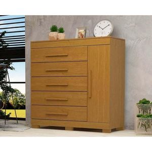 Cômoda Casal Rayane 1 Porta E 5 Gavetas C- Sapateira Cinamomo - Acp