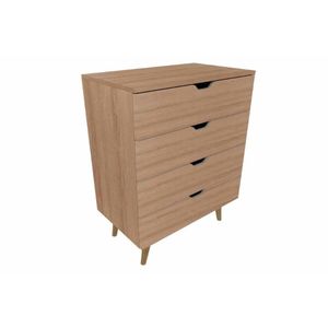 Cômoda Solteiro Cm-8026 C- 4 Gavetas Amêndoa - Tecno Mobili