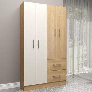 Guarda-roupa Solteiro 93x172cm Mdp 8004 Menu Móveis Carvalho