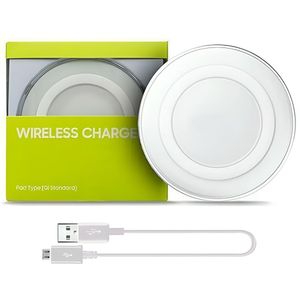 Base Carregadora Por Indução Qi Wireless Sem Fio Portátil Para Mesa Escritório - Branco