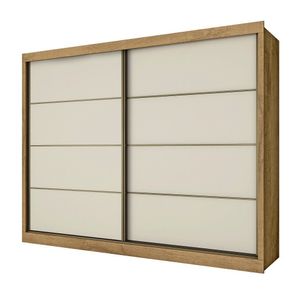 Guarda Roupa Sevilha 2 Portas 100% Mdf Mademarcs Amêndoa-off White-amêndoa