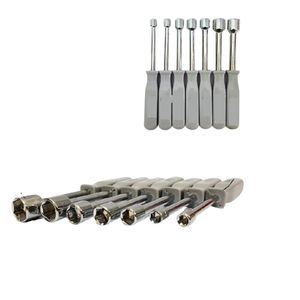 Kit Chaves Canhao Jogo 7 Peças Twsiter Vazada Profissional Aco 5 A 12mm Soquete Sextavada Fenda Pito