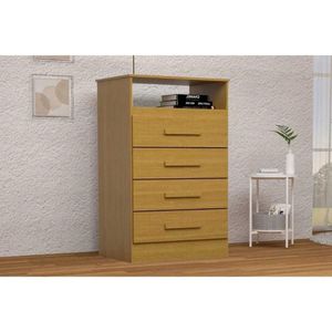 Cômoda Casal Jéssica C- 1 Nicho E 4 Gavetas Flex Cinamomo-cinamomo Ou Off White - Acp