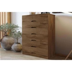 Cômoda Solteiro Sevilha C- 6 Gavetas Braúna - Europa