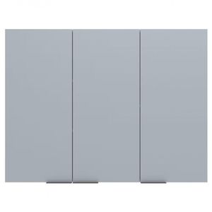 Armário Aéreo Bartira Cristal MDP 15mm Com 3 Portas E 3 Prateleiras Freixo/azul Wood