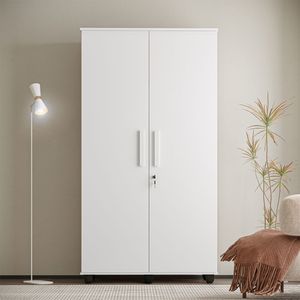 Armario Multiuso Grande E Reforçado Ouro Fechadura Com Chave Branco