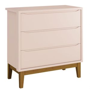 Cômoda Gaveteiro Classic New Rosa Fosco Com Madeira - Moveisaqui