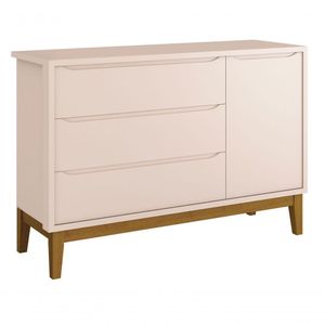 Cômoda Sapateira Classic New Rosa Fosco Com Madeira - Reller