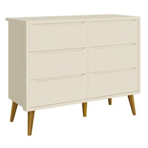 Cômoda 6 Gavetas Théo New Areia Fosco Com Madeira - Moveisaqui