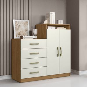 Cômoda Quarto 2 Portas Sapateira 120cm Elára A09 - D'rossi Atacama E White