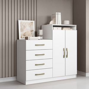 Cômoda Quarto 2 Portas Sapateira 120cm Elára Atacama-branco A09 - D'rossi