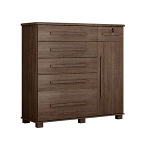 Comoda 046 6 Gavetas 1 Porta Com Sapateira 100% Mdf Valverde Moveis Canion