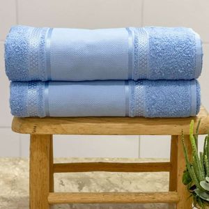 Toalha De Rosto Para Bordar Teka Criativa 45x80cm Azul Claro