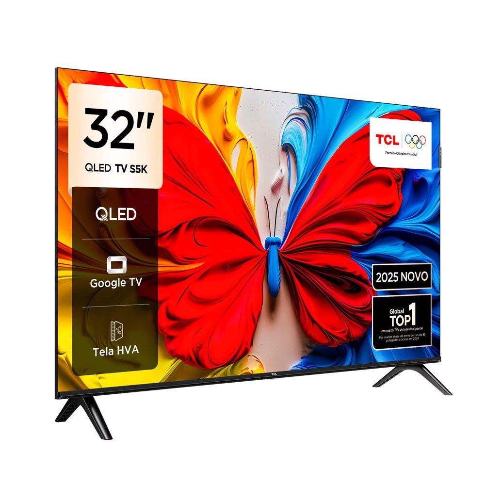 Smart TV 32 Polegadas FHD 32S5K QLED Dolby Audio TCL Preto Bivolt ...