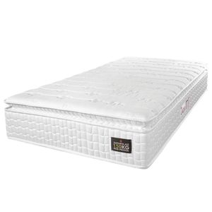 Colchão Solteiro Espuma Lazio Pillow Top D45 88x188x24cm Branco Hellen Estofados e Colchões