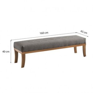 Puff Para Quarto 160cm Linho Theo Sofani Cinza/natural