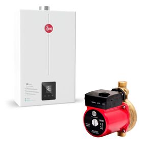 Kit Aquecedor de Água a Gás 20L com Bomba 120W Digital Função Inverno e Verão Rheem Bivolt